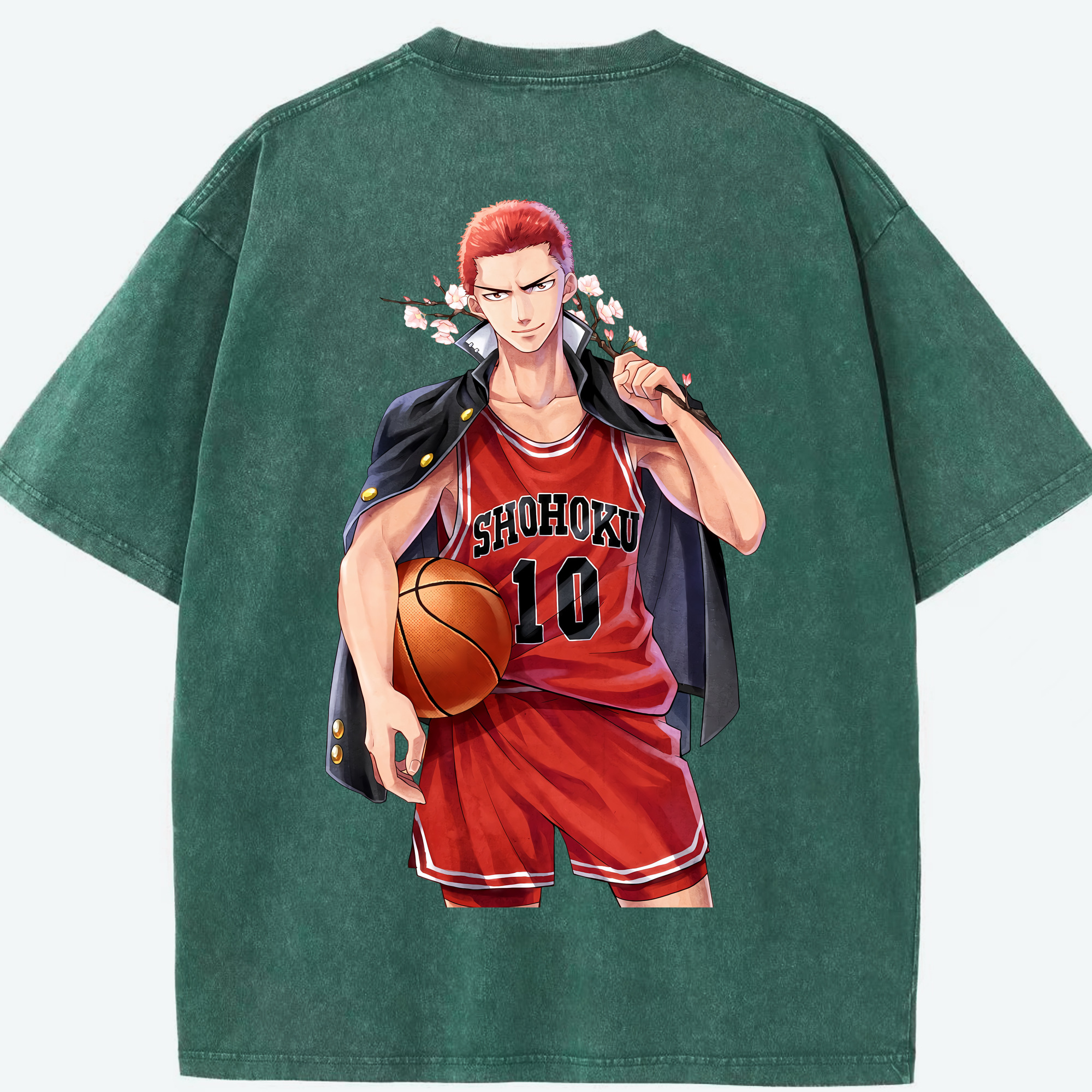 （画像用） SLAM DUNK／スラムダンク 綿100% ヴィンテージ風 半袖Tシャツ（背面プリント）